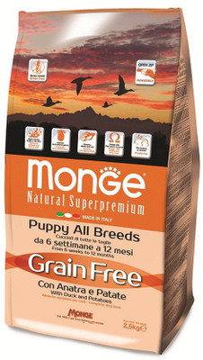

all4pets Monge Grain Free Puppy All Breeds With Duck & Potatoes-2.5 Kg 2.5 kg Dry Dog Food