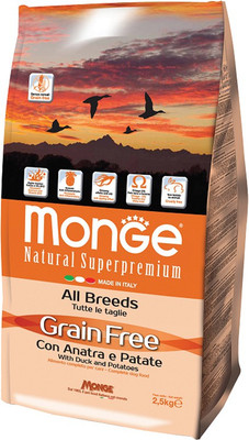 

all4pets Monge Grain Free All Breeds with Duck & Potatoes 2.5 Kg 2.5 kg Dry Dog Food