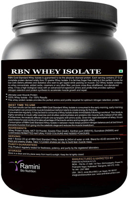 

RAMINI BIONUTRITION RBN GOLD STANDARD 100% WHEY ISOLATE - 500 gms Whey Protein(500 g, Cookie & Cream)