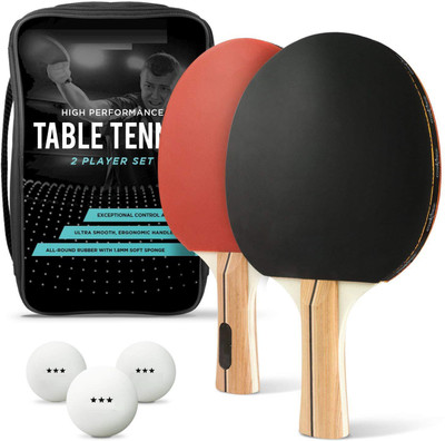 

QUINERGYS Ping Pong Racket - Superior Control and Power - ITTF Approved Ping Pong Paddle Made From Natural, Non-Dyed Exotic Woods Table Tennis Kit