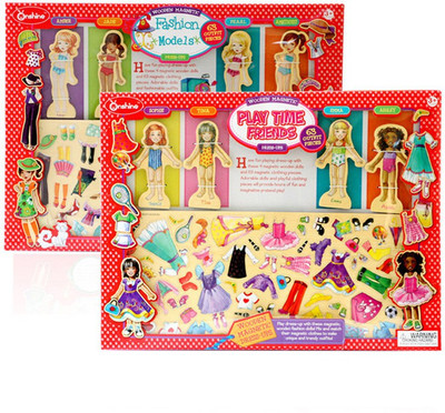 

Akrobo Wooden 63 Outfits Magnetic Dress up Costumes Wooden Puzzle