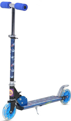 

Baybee Funbee Drogo Skate Scooter for Kids 2 Wheel Lean to Steer 3 Adjustable Height with Suspension | 7 LED Flashing Light up wheels with 35 Kg Weight Capacity Drogo Scooter(Blue)