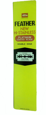 

FEATHER NEW HI-STAINLESS PLATINUM COATED BLADE DOUBLE EDGE(Pack of 200)