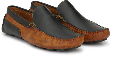 Prolific Driving/Loafers Mocassin For Men(Brown, Black , 7)