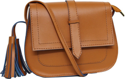 

Ravi Collections Women Casual Tan PU Sling Bag