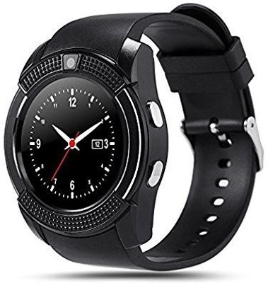 

GUG V8 Bluetooth Smartwatch With Sim & Tf Card Support With Apps Like Facebook And Whatsapp Touch Screen Multilanguage Android/Ios Mobile Phone Wrist Watch Phone With Activity Trackers And Fitness Band Smartwatch(Black Strap Free Size)