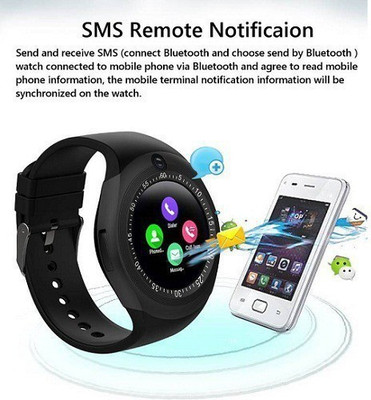 

MI-STS Y1 Multi Function TouchScreen Bluetooth Smart Watch with Remote Camera & Heart Rate Monitor SIM Card & Dedicated Memory Card Slot Compatible for all Smartphones Smartwatch(Black Strap Free Size)