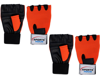 

Sportshour Orange Gym gloves (pack of 2 pair) Gym & Fitness Gloves (Free Size, Orange, Black), Black;orange