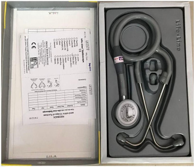

LifeLine BETA (Std.) STH014 Aluminium Chest Piece with Silver Matt Finish Sensitive Diaphragm Stethoscope Grey Acoustic Stethoscope(Grey)