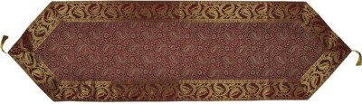 Lal Haveli Maroon 152.4 cm Table Runner(Silk)