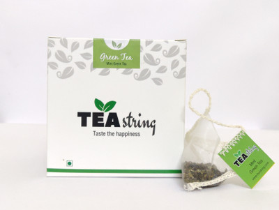 

Tea String Handcrafted Pyramid Shape Nylon Tea Bags Mint Green Tea(16 Bags, Vacuum Pack)