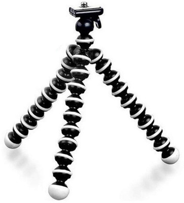 

chikis 6-inch Flexible Mini Tripod for Camera, DSLR and Smartphones with Universal Mobile Attachment Tripod(black & white, Supports Up to 300 g)