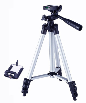 

BUY GENUINE Tripod-3110 with Mobile Holder Mount For Android Mobile Portable Adjustable Lightweight Camera Stand With Three-Dimensional Head & Quick Release Plate Tripod(Silver & Black, Supports Up to 1500 g)