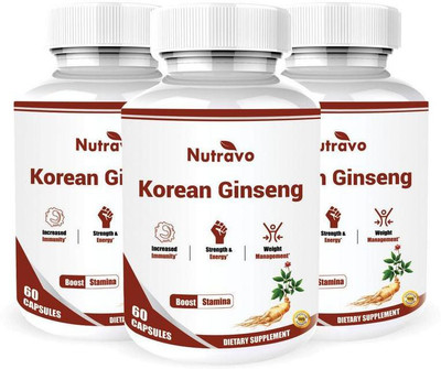 

Nutravo Korean Ginseng Extract - 60 Capsules (Pack of 3)(180 g)