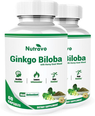 

Nutravo Ginkgo Biloba with Horny Goat Weed - 60 Capsules (Pack of 2)(120 g)