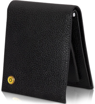 

POLLSTAR Men Black Genuine Leather Wallet(5 Card Slots)