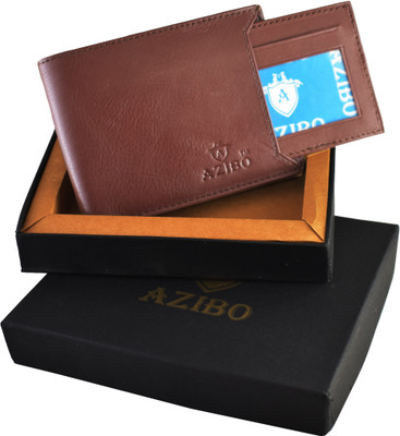 

Azibo Men Formal Brown Genuine Leather Wallet(10 Card Slots)