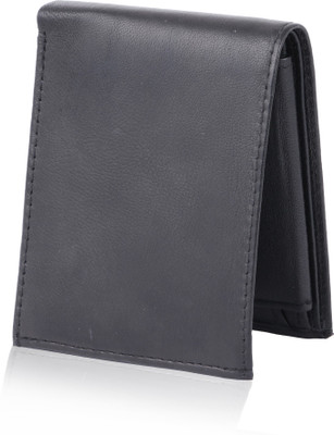 

inne Men Casual Grey Genuine Leather Wallet(6 Card Slots), Black