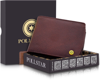 

POLLSTAR Men Brown Genuine Leather Wallet(6 Card Slots)