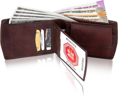

POLLSTAR Men Brown Genuine Leather Wallet(6 Card Slots)