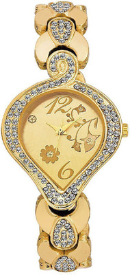 

Glamexy New Gold Studded Dial Case Watch Watch - For Girls