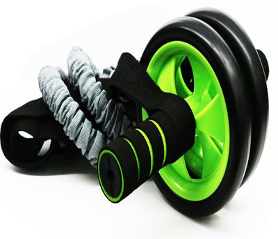 

StepInnStore Double Wheels Ab Exerciser With Two Resistance Pull Tubes And 1 Knee Mat Ab Exerciser(Multicolor)