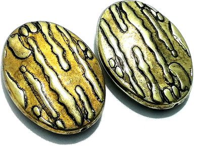 

GOELX Title Bead C- Designer Art Gold Beads Jewelry Essentials Metal Oval Beads