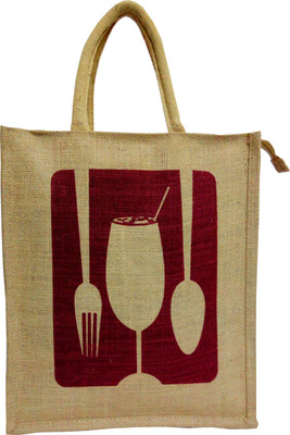 

styles creation Premium Quality Printed Lunch Bag for Lunch/Return Gift/Everyday use (Large Size) Waterproof Lunch Bag(Maroon, Beige, 14 inch)