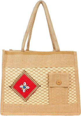 

styles creation Jute Net Fabric Lunch Bag HNDBG58 Lunch Bag(Beige, 15 inch)