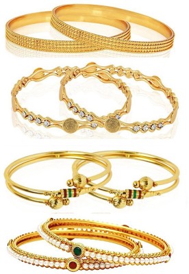 YouBella Alloy Gold-plated Bangle Set(Pack of 8)