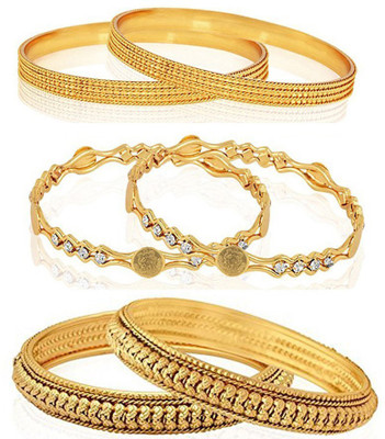YouBella Alloy Gold-plated Bangle Set(Pack of 6)