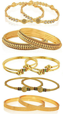 YouBella Alloy Gold-plated Bangle Set(Pack of 10)