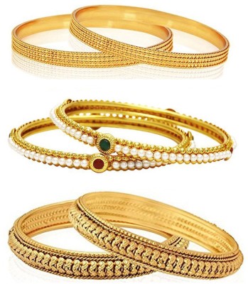 YouBella Alloy Gold-plated Bangle Set(Pack of 6)