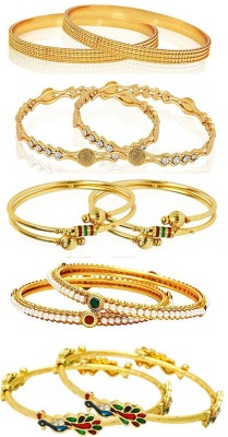 YouBella Alloy Gold-plated Bangle Set(Pack of 10)