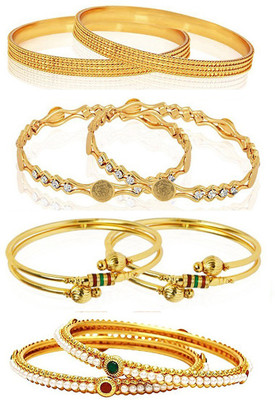 YouBella Alloy Gold-plated Bangle Set(Pack of 8)