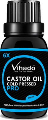 

Vihado Cold Pressed 100% Pure Castor Oil For Hair, Eyelashes, Nails, Body, Skin Care & Hair Care / Castor Oil For Hair Growth / Castor Oil For Beard Growth / Castor Oil For Skin Treatment For Women (18ml)(18 ml)