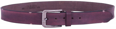 

SHYAMKRIPA Men Casual Purple Genuine Leather Belt, Dark maroon