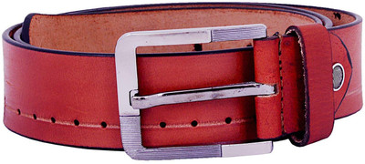 

SHYAMKRIPA Men Casual Red Genuine Leather Belt