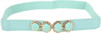 SRI Women Casual Green Genuine Leather Belt