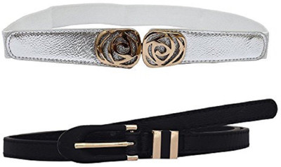 

SRI Women Casual Black Genuine Leather Belt
