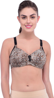 Piftif Women Full Coverage Lightly Padded Bra(Brown)