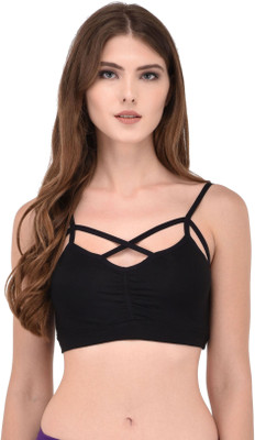 Piftif Women Full Coverage Lightly Padded Bra(Black)