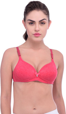 Piftif Women Full Coverage Lightly Padded Bra(Red)