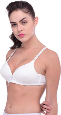 Piftif Women Full Coverage Lightly Padded Bra(White)