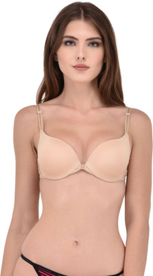 Piftif Women Push-up Lightly Padded Bra(Beige)