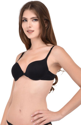 Piftif Women Push-up Lightly Padded Bra(Black)