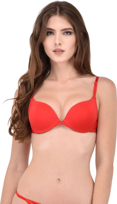 Piftif Women Push-up Lightly Padded Bra(Red)