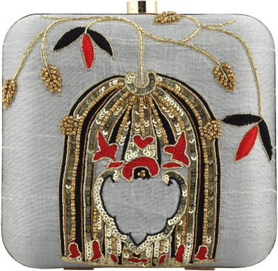 

Corel street Party Grey Clutch