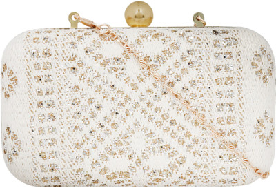

Berrypeckers Casual, Party White, Gold Clutch, Gold;white