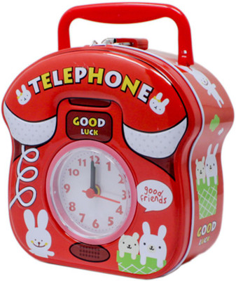 

Tootpado Metal Piggy Bank With Clock For Kids Telephone - Red - (1BOX143) - Money Kiddy Coin Bank Coin Bank(Red)